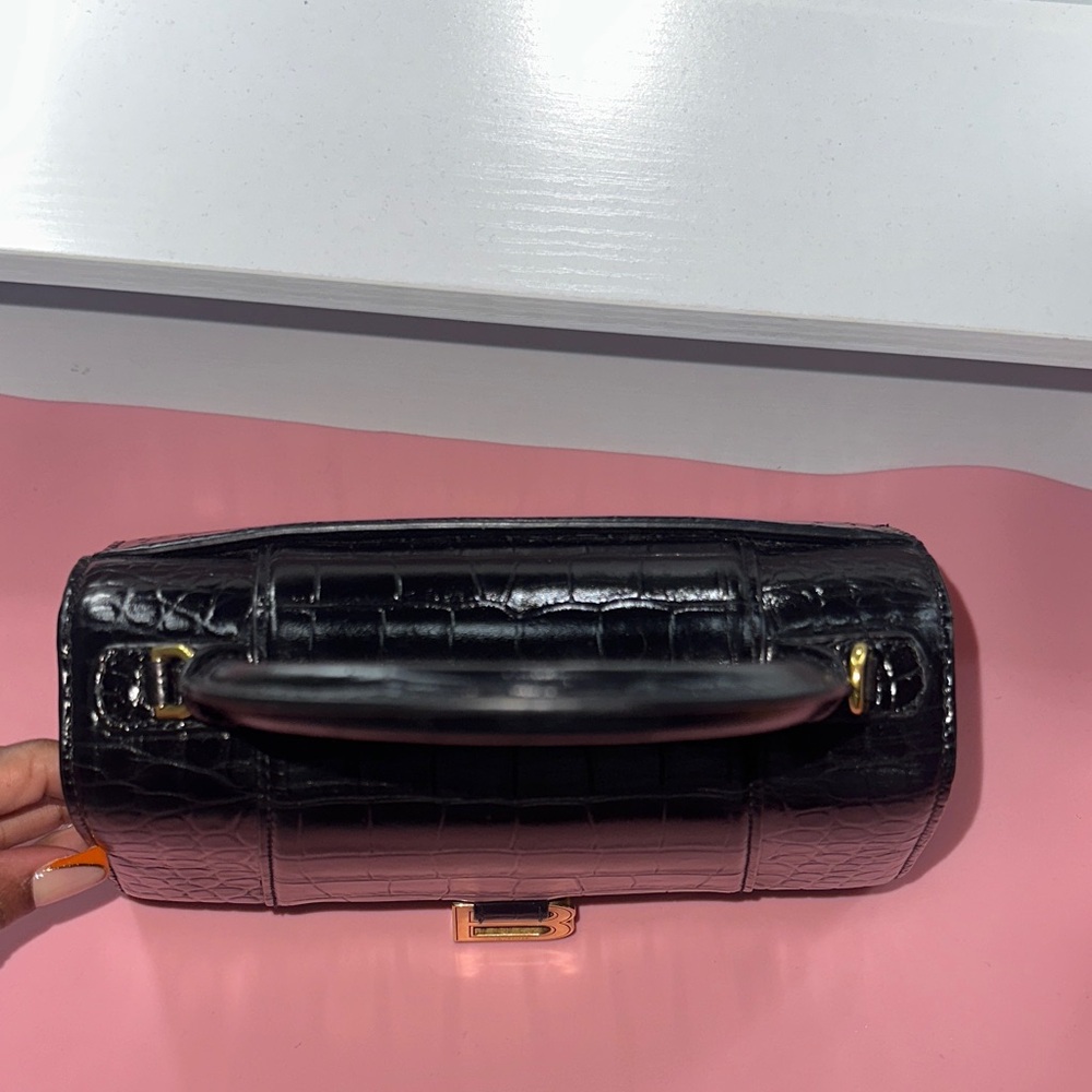 Balenciaga Black Croc-Embossed Crossbody Bag - Picture 10 of 17